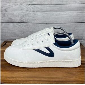 Tretorn White Sneakers with Navy Detail